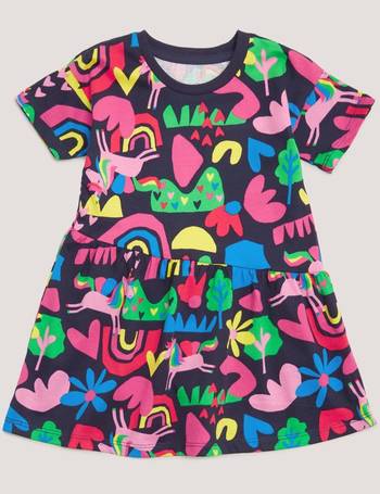 Matalan Girls Navy Unicorn Print Dress (9mths-6yrs) - Age 9 - 23 Months