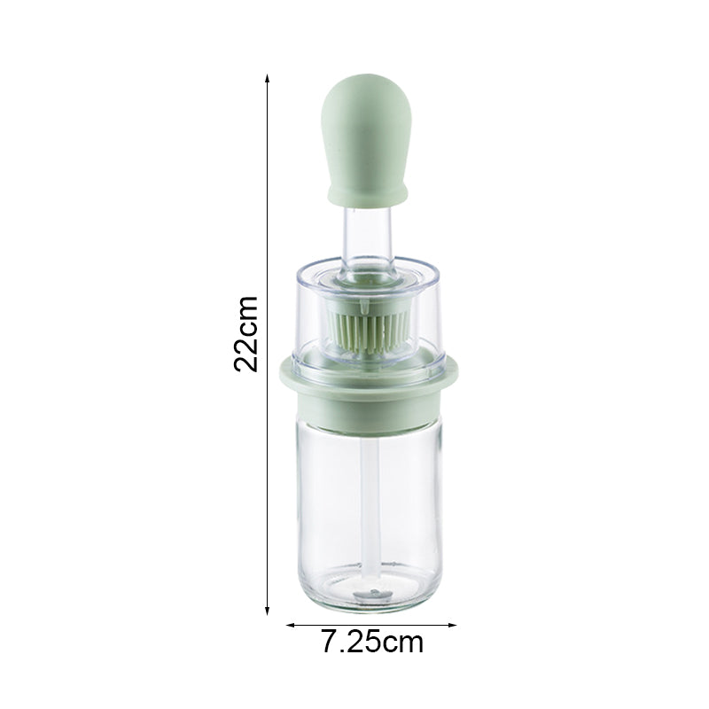 1pc Silicone Oil Brush With Bottle, Modernist Green Basting Oil Brush For Kitchen