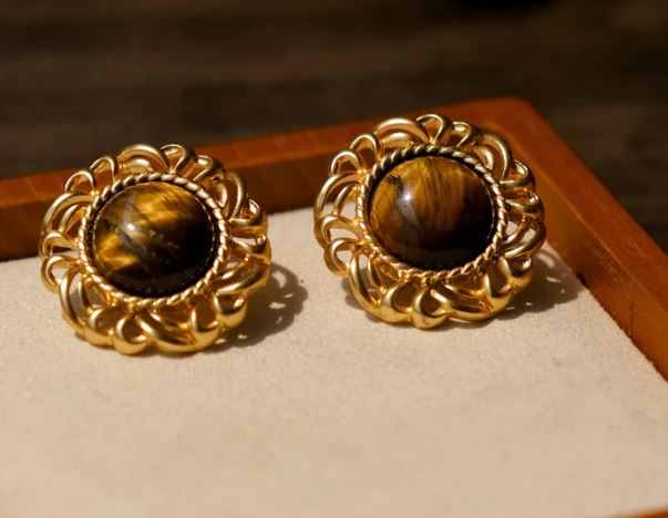 Revised Tigers Eye Gem Earring SJP