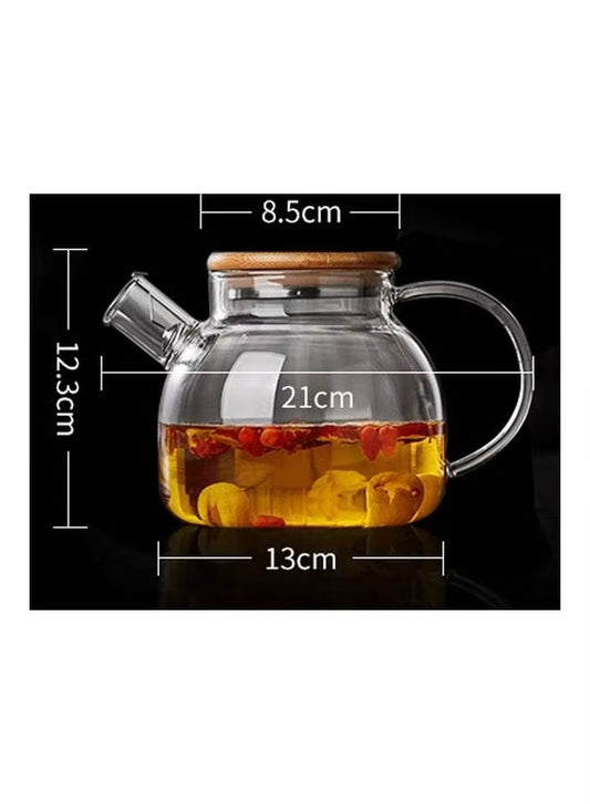 Generic Heat Resistant Glass Teapot Set Multicolour 1000ml