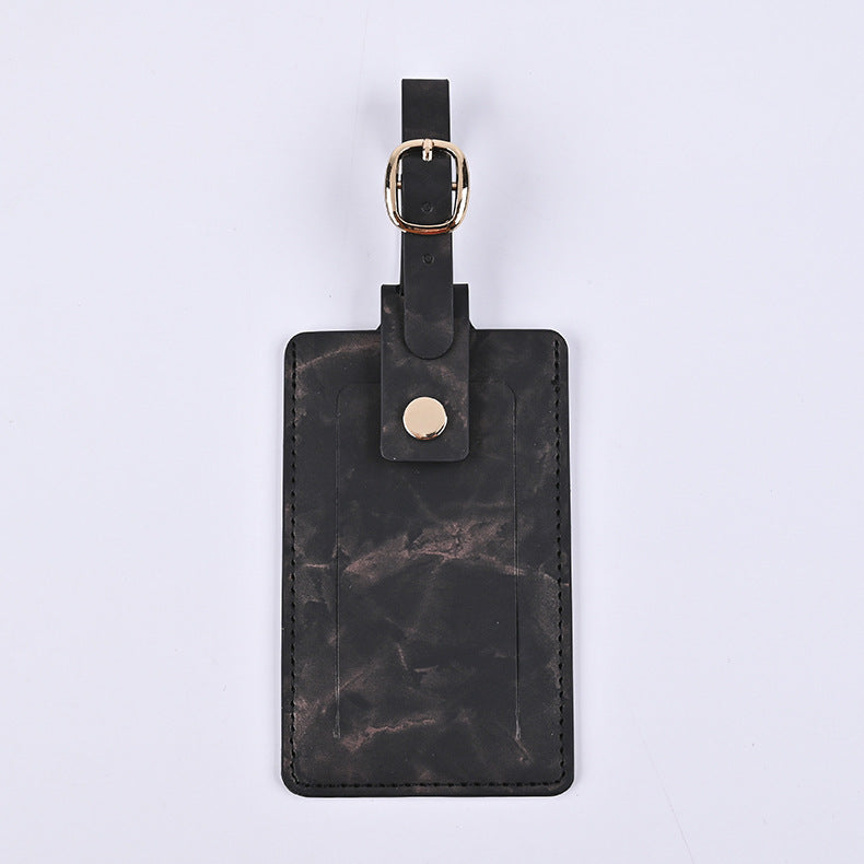 Fashion Cover Pu Leather Marble Style Travel ID Credit Card and Luggage tag