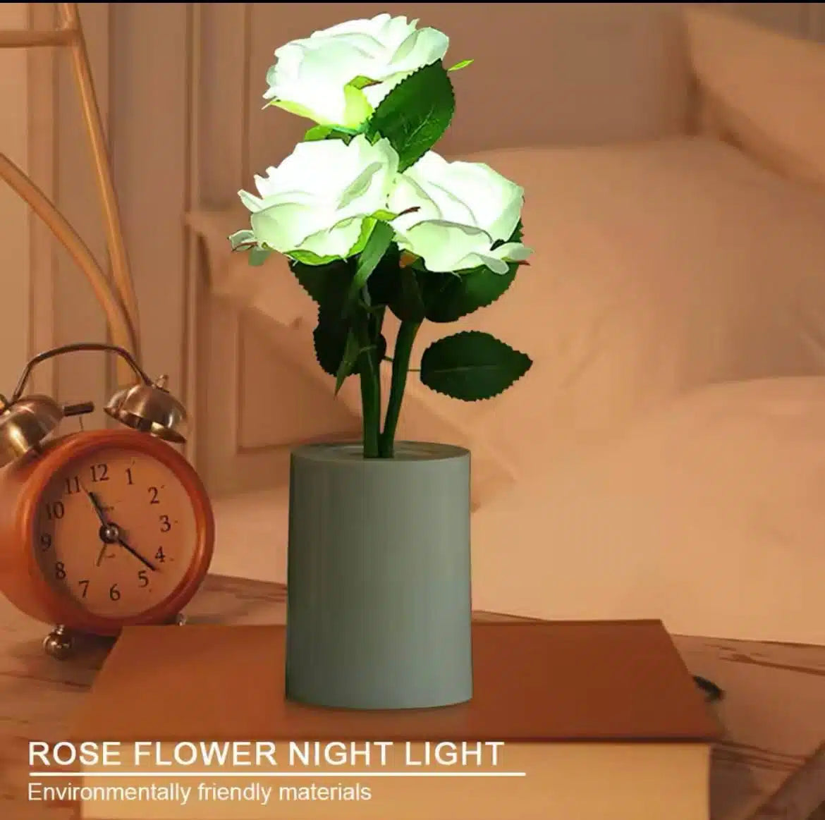 1pc Rose night light creative simulation bouquet - White