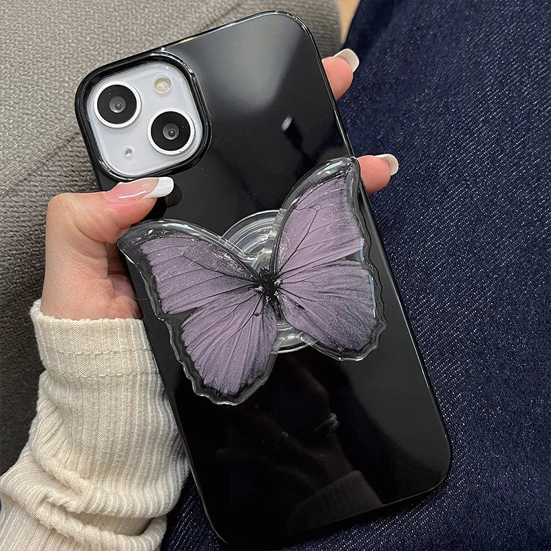 Ceedex Black Butterfly iPhone Case With Grip -For iPhone