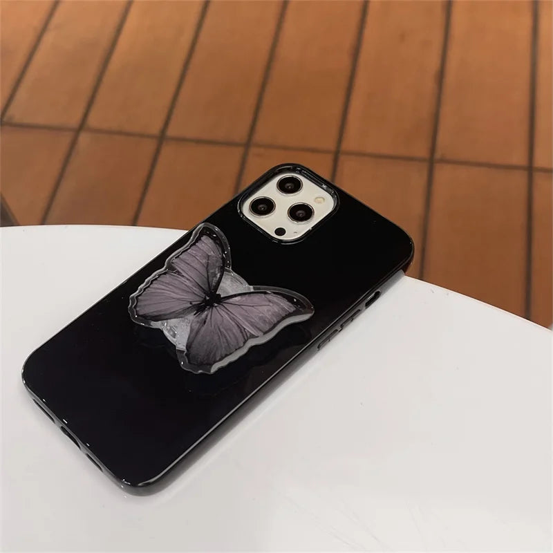 Ceedex Black Butterfly iPhone Case With Grip -For iPhone