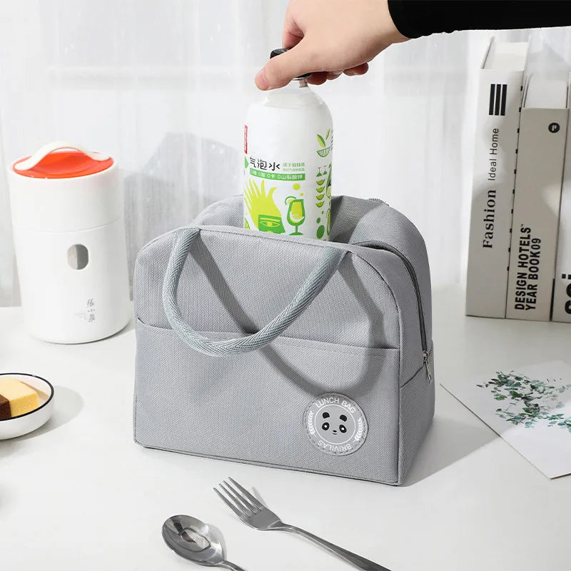1pc Portable Lunch Bag - LIGHT GREY