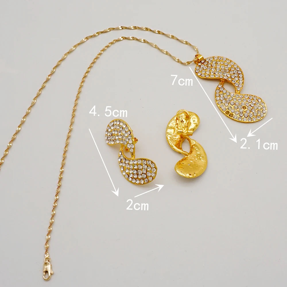 24k Gold plated corn chain 2piece Necklace set SJP