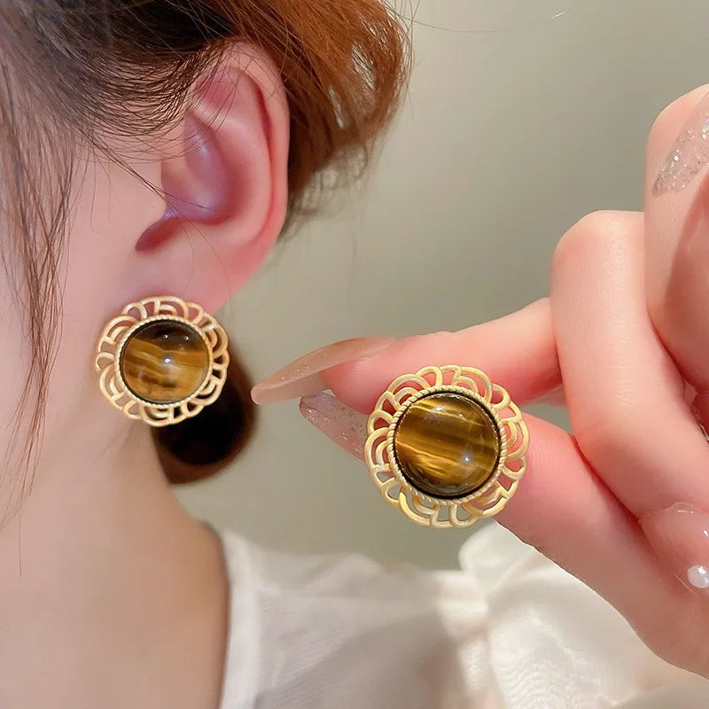 Revised Tigers Eye Gem Earring SJP