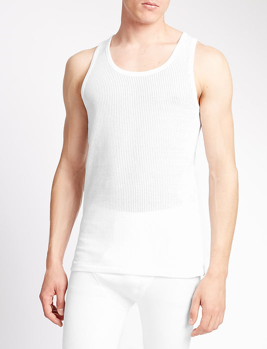 De Lynn 2pc M&S classic sleeveless vest white