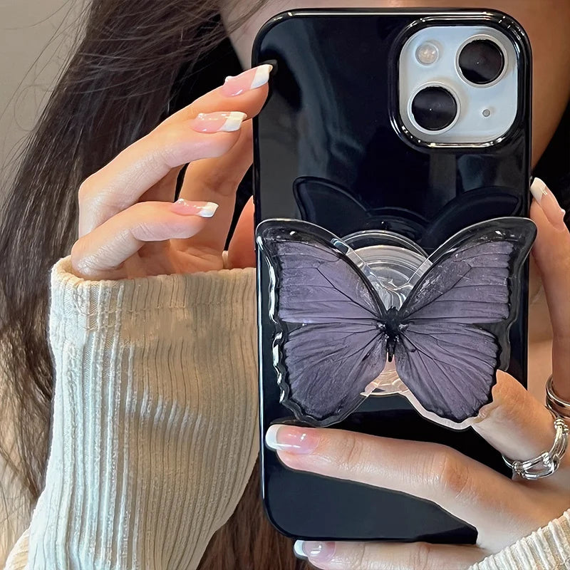 Ceedex Black Butterfly iPhone Case With Grip -For iPhone