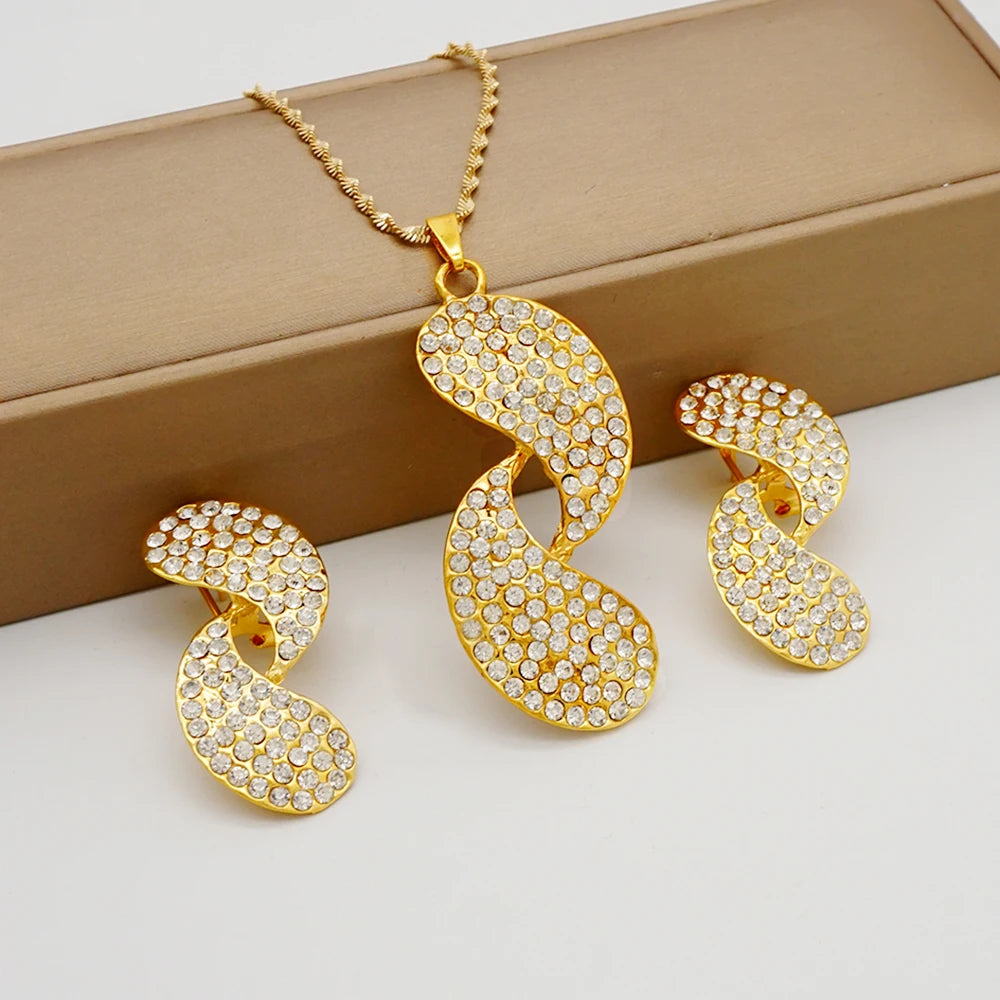 24k Gold plated corn chain 2piece Necklace set SJP