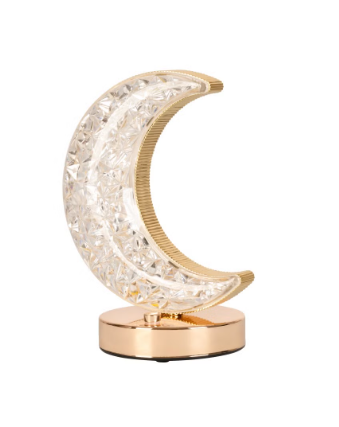 HilalFul Crystal Crescent Table Lamp