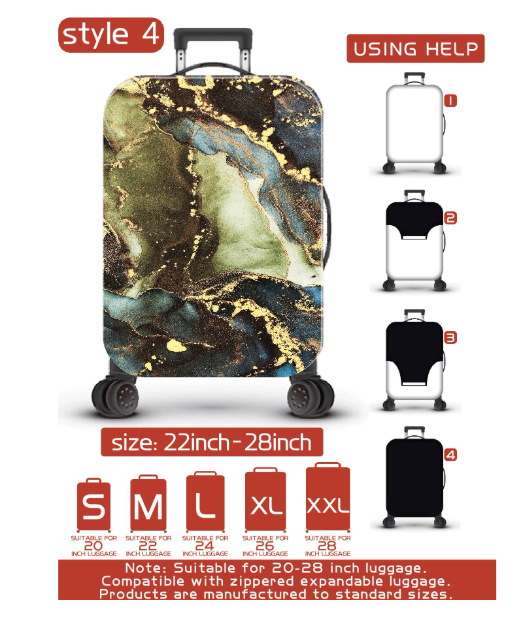 Shein Marble Pattern Tie-Dye Luggage Box Dust Cover, Very Suitable For Business Trips, Travel,