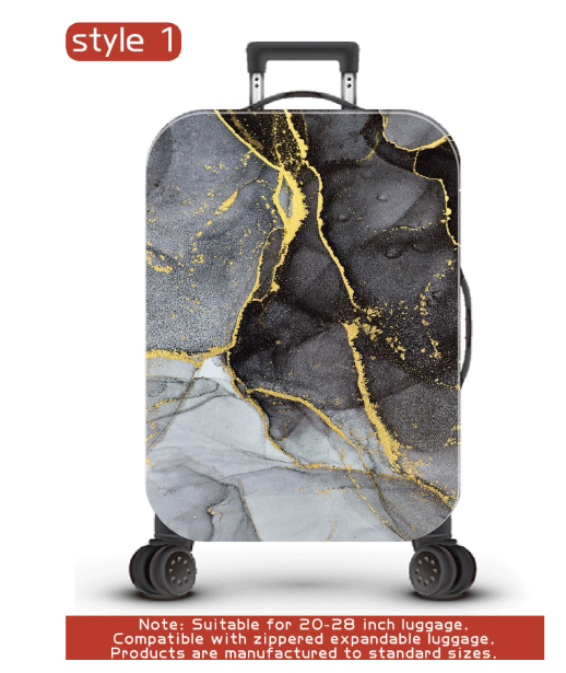 Shein Marble Pattern Washable Suitcase Protective Cover Suitable For Business Trips, Travel,