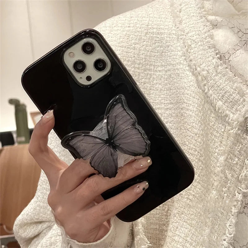 Ceedex Black Butterfly iPhone Case With Grip -For iPhone