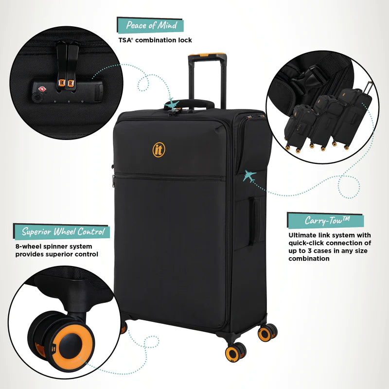 It Luggaage CARRY TOW Simultaneous 3pc Set Black Your Daily
