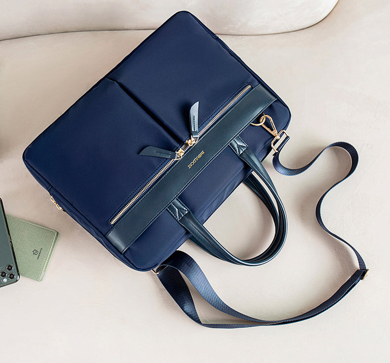 Fashion Women's Notebook Briefcase, Laptop Crossbody Bag Shoulder Bags Business Travel: Navy Blue