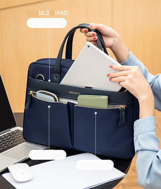 Fashion Women's Notebook Briefcase, Laptop Crossbody Bag Shoulder Bags Business Travel: Navy Blue