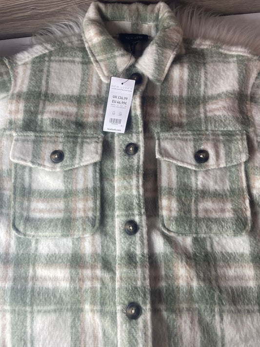 New Look Sage Check Brushed Jacket