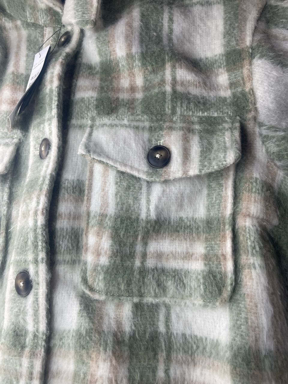 New Look Sage Check Brushed Jacket