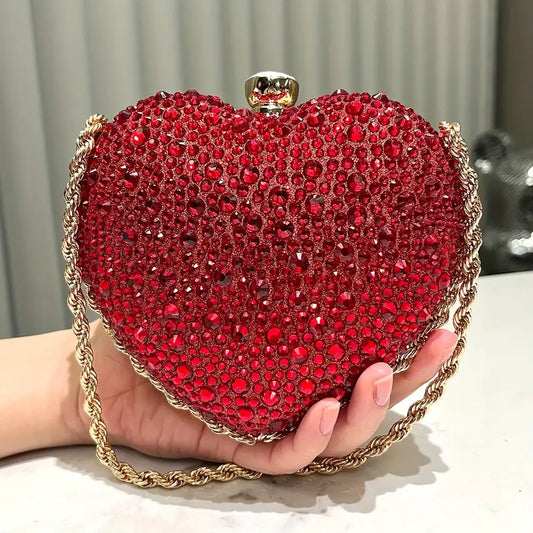 Cute Heart Shaped Clutch Purse-Red SJP