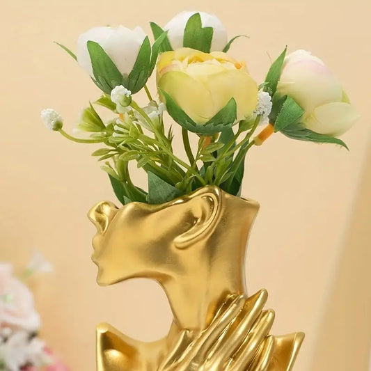 1pc, Golden Human Body Vase Decorative Ornament