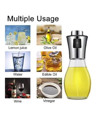 SHOWAY 200ml Glass Spray Bottle Olive Oil Sprayer Oil Dispenser