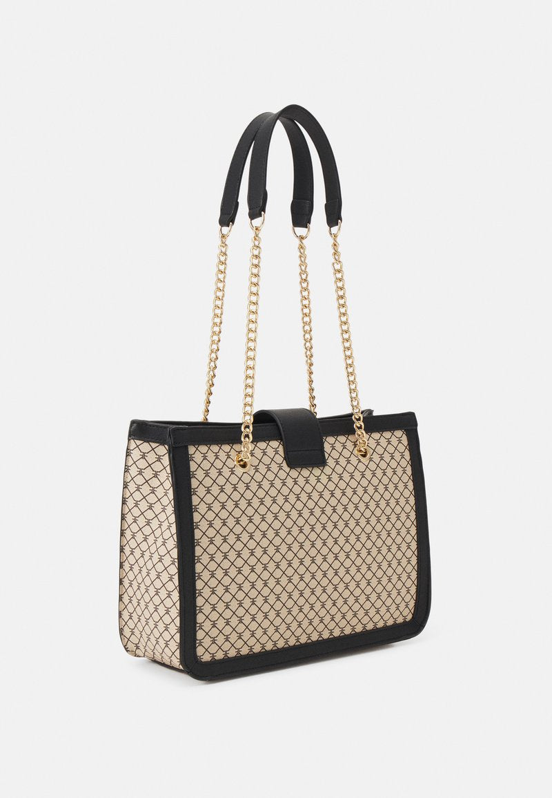 Even & Odd Checked Pattern Handbag - beige/black: Large