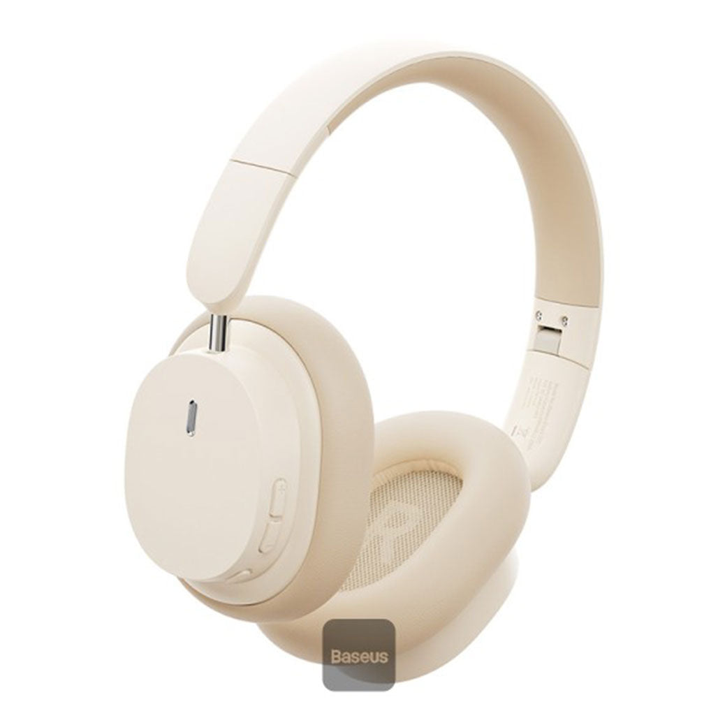 Baseus Bowie D05 Wireless Headphone 3D Spatial Audio Earphone Bluetooth 5.3 Headset 40mm Driver Foldable Over Ear Headphone 70H - WHITE