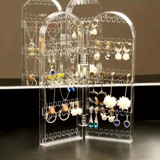 1pc Earrings Storage Box Household Large Capacity Necklace Earrings Storage Artifact Jewelry Earrings Box Display Rack