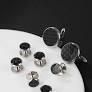 Shein 4pairs/set Men Round Decor Cufflinks, For Jewelry Gift And Party