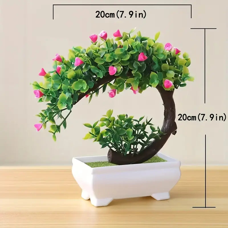 ACE DECOR Curve shape artificial plant with touch of pink