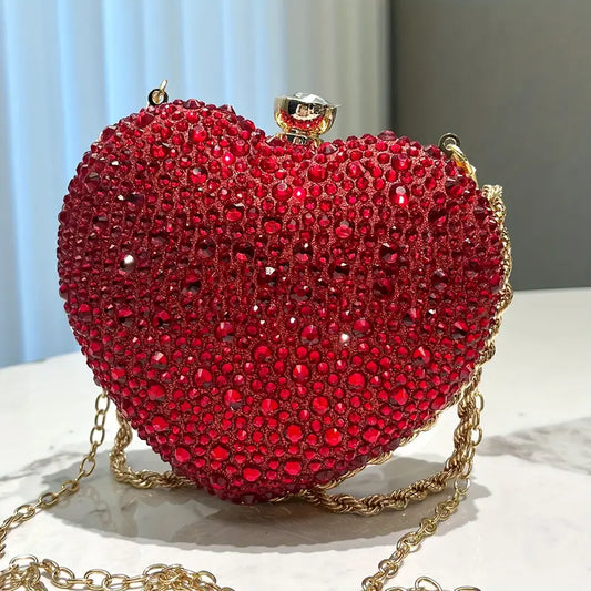 Cute Heart Shaped Clutch Purse-Red SJP