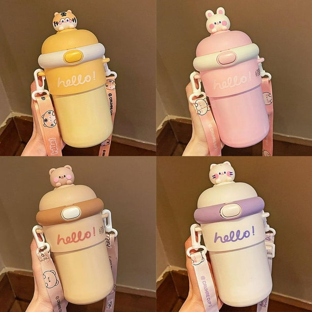 1pc High value cartoon strap children water bottle