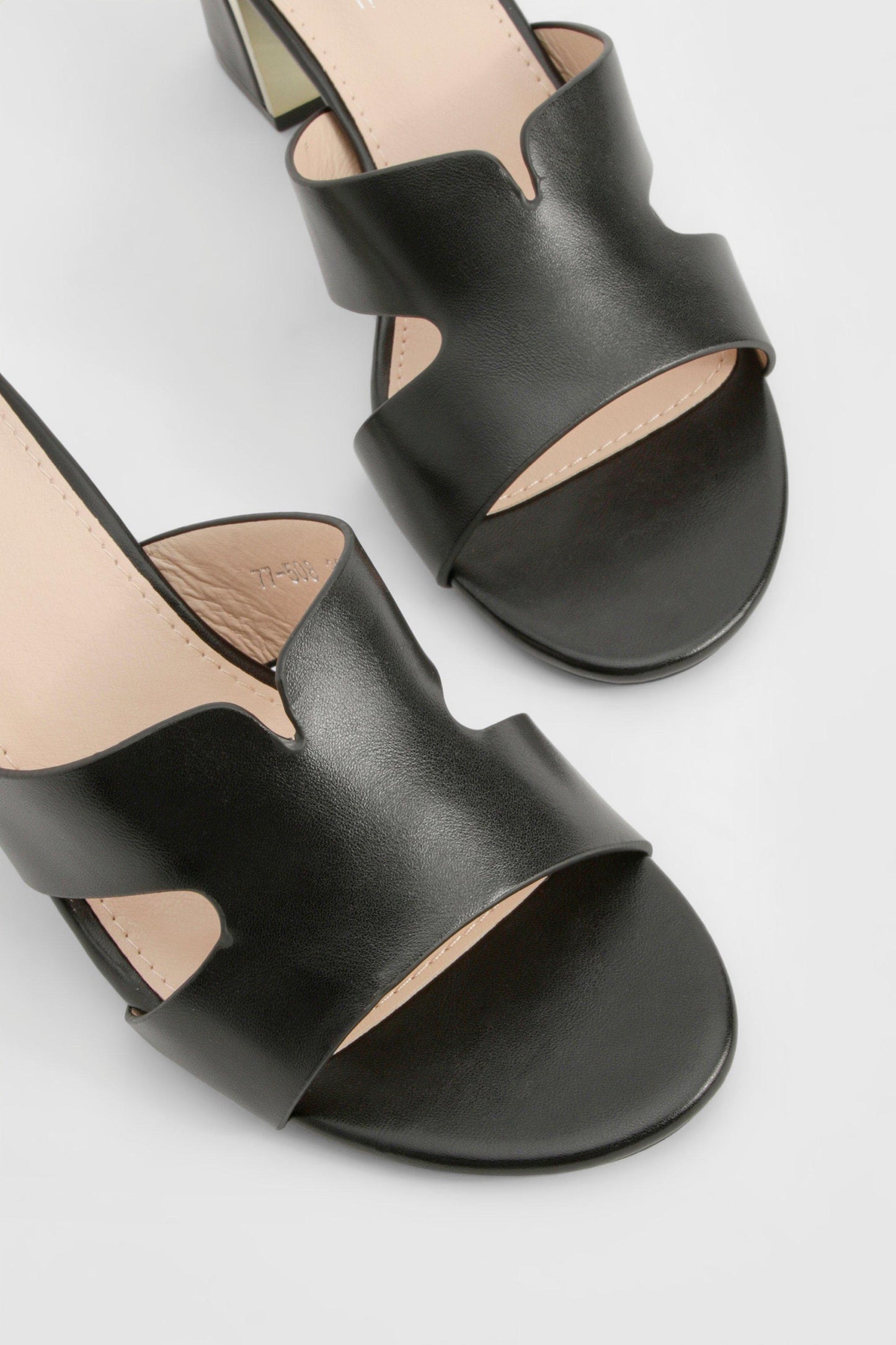 Boohoo Cut Out Detail Block Heeled Mules Shoe