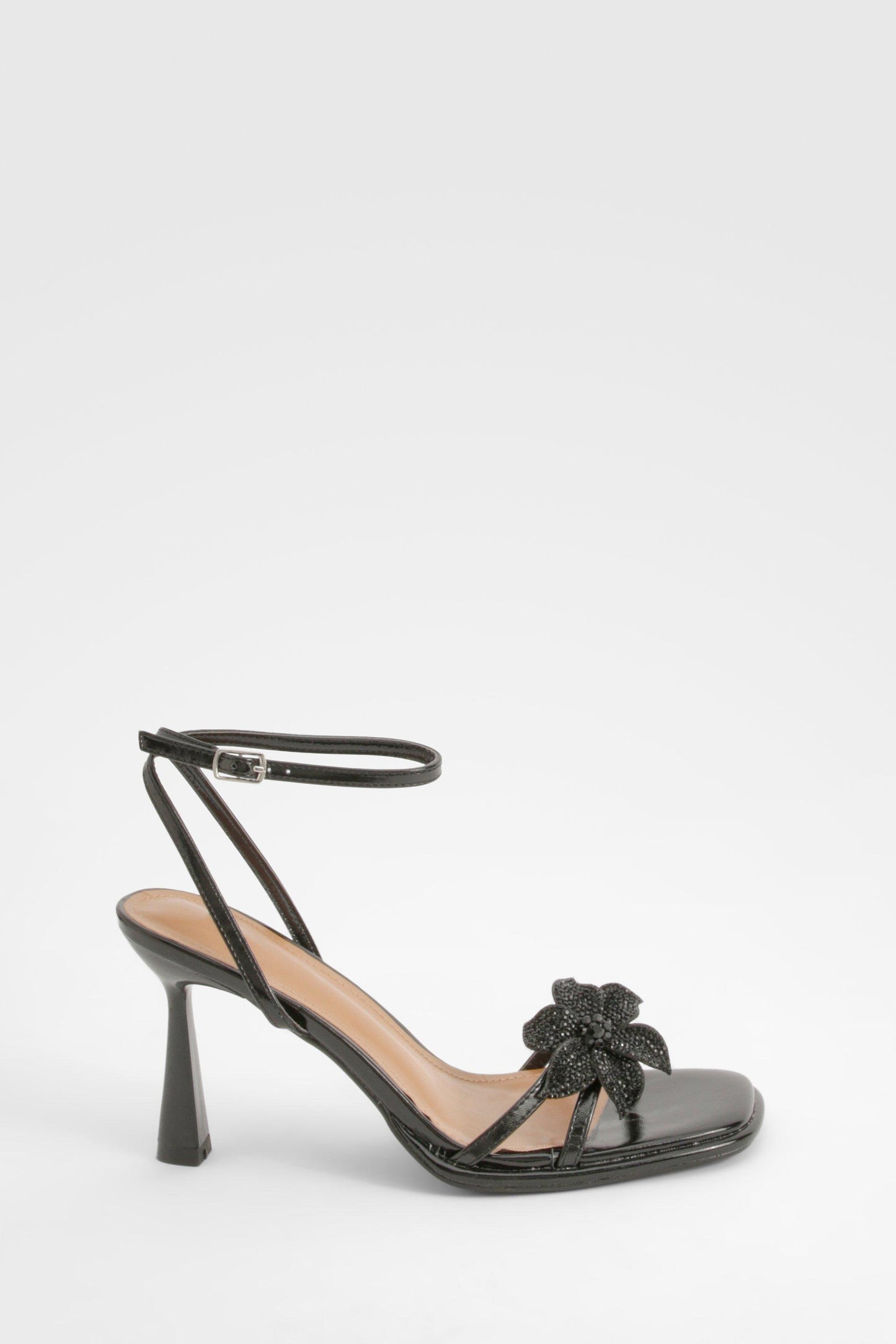 Boohoo Embellished Flower Detail Strappy Heel Shoe