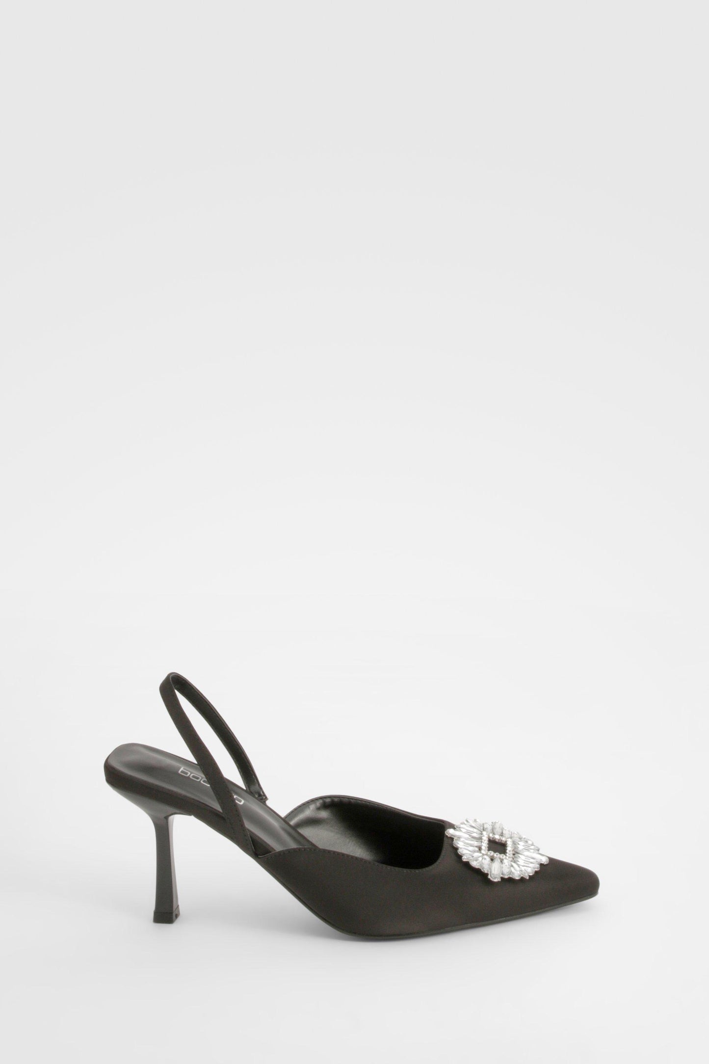 Boohoo Embellished Satin Slingback Court Shoes