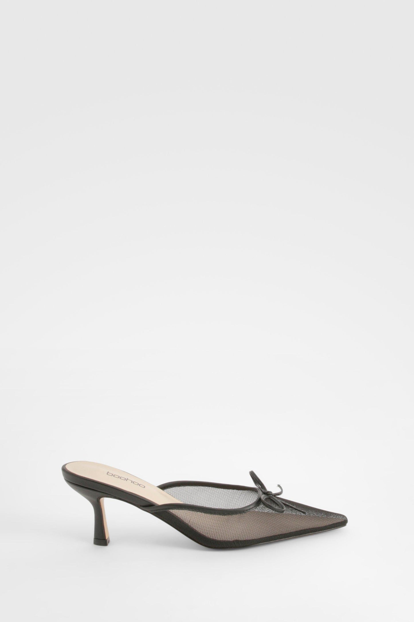 Boohoo Mesh Bow Detail Court Shoes