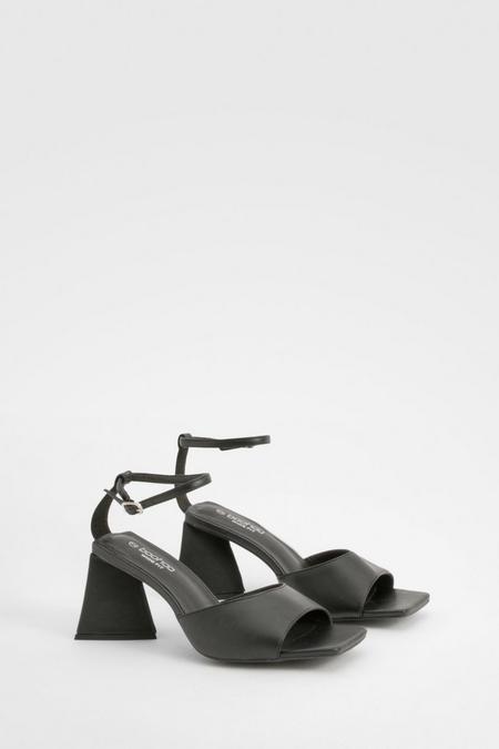 Boohoo Wide Fit Flared Heel 2 Part Heeled Sandals