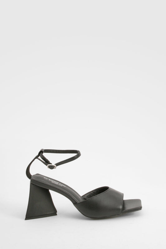 Boohoo Wide Fit Flared Heel 2 Part Heeled Sandals