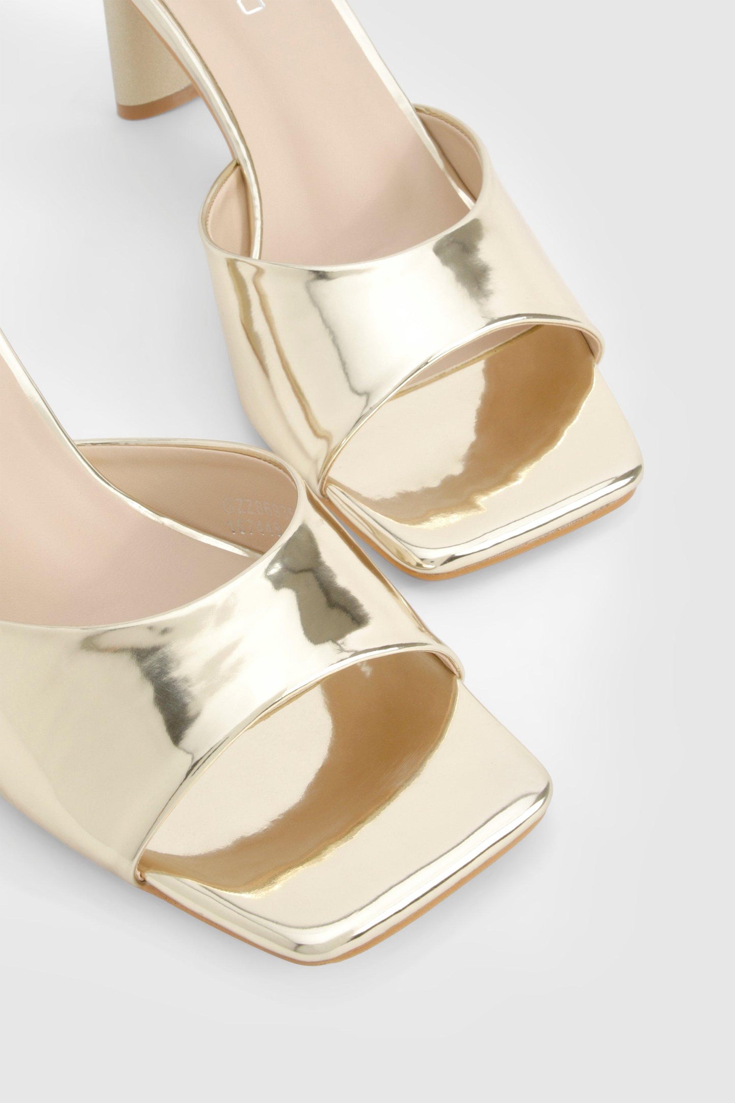 Boohoo Metallic Patent Flat Heeled Mules Shoe