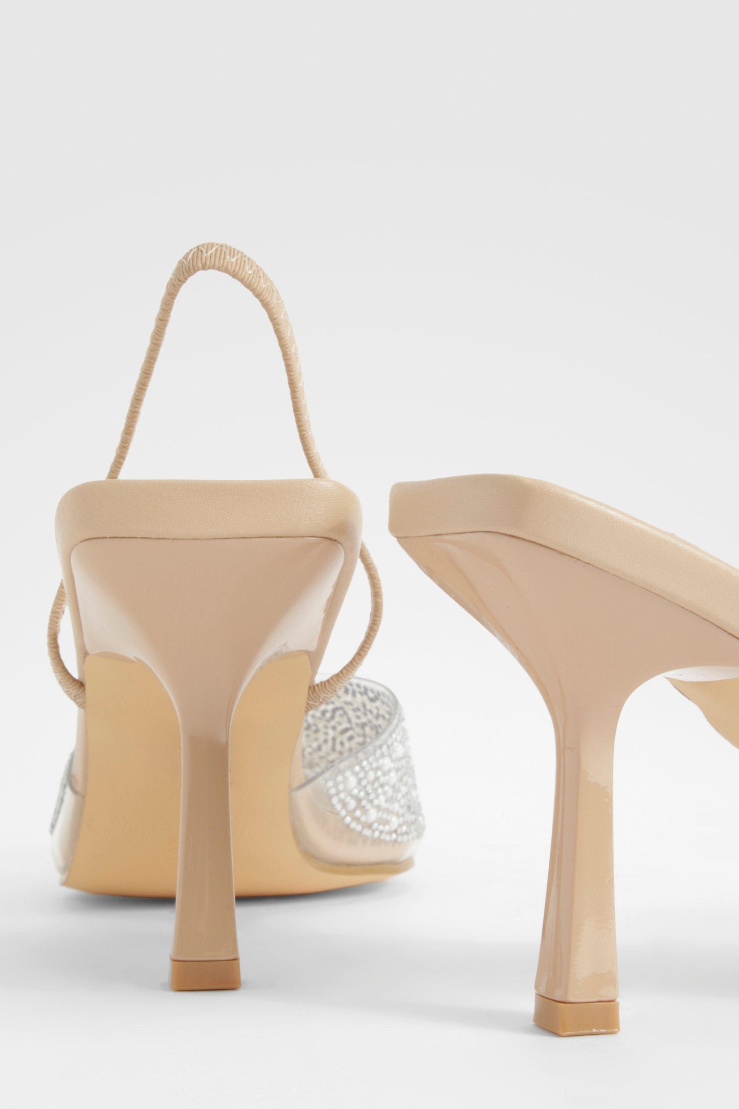 Boohoo Pearl Embellished Slingback Court Heels