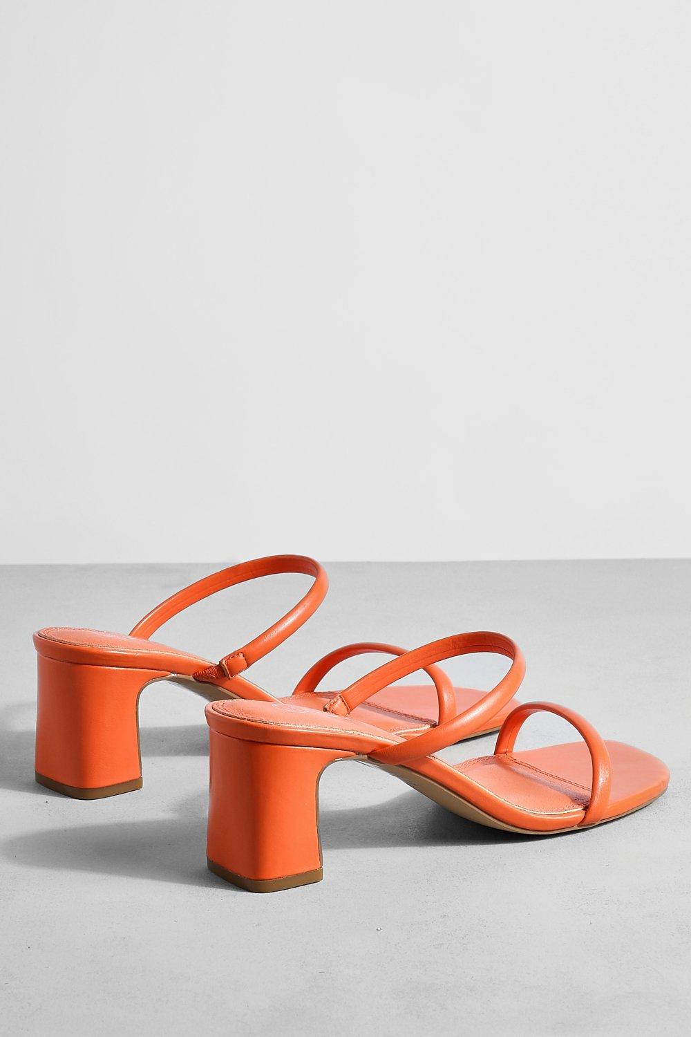 Boohoo Wide Fit Double Strap Mule Shoe - Orange