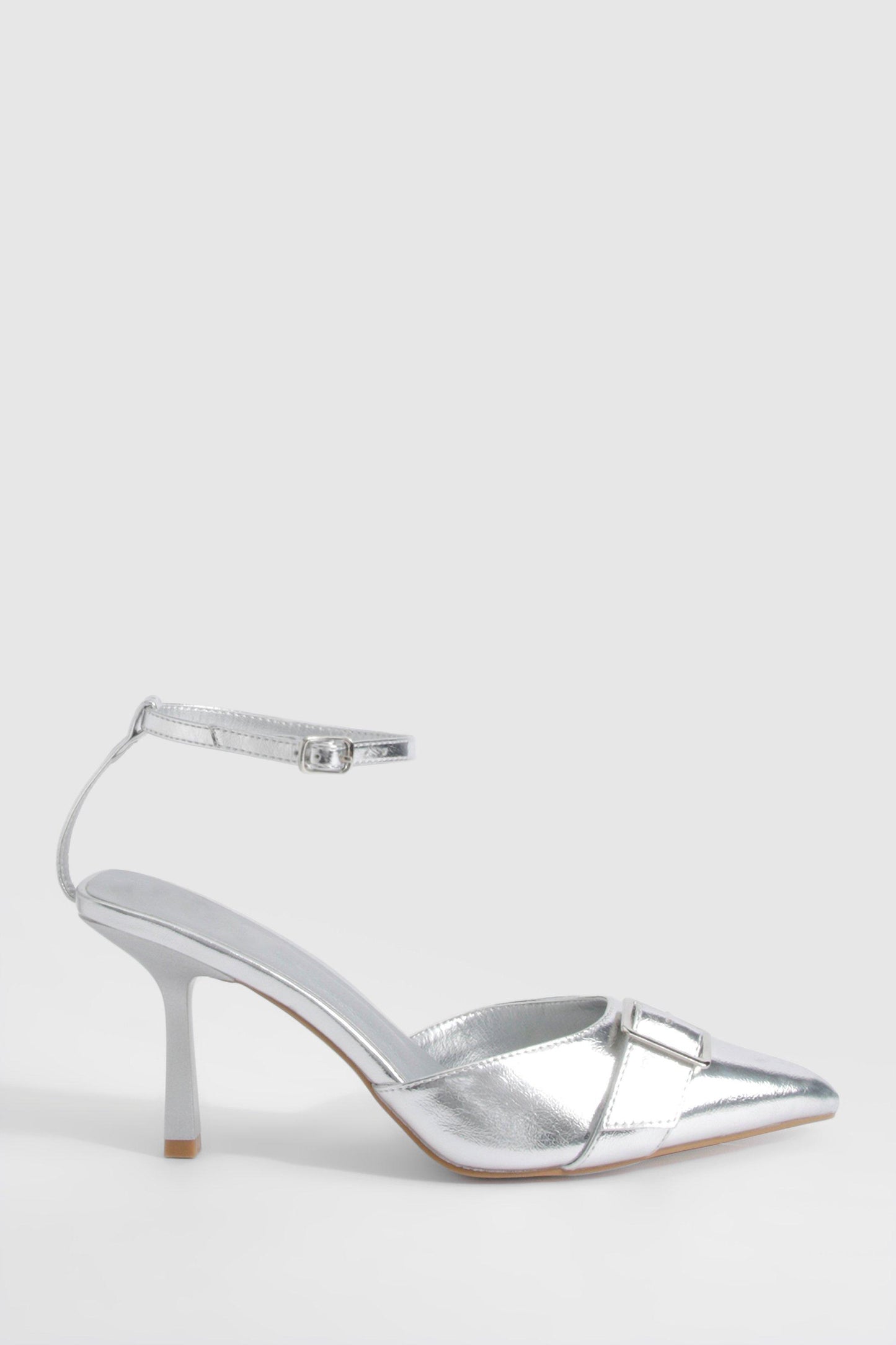 Boohoo Wide Fit Buckle Detail Court Shoes