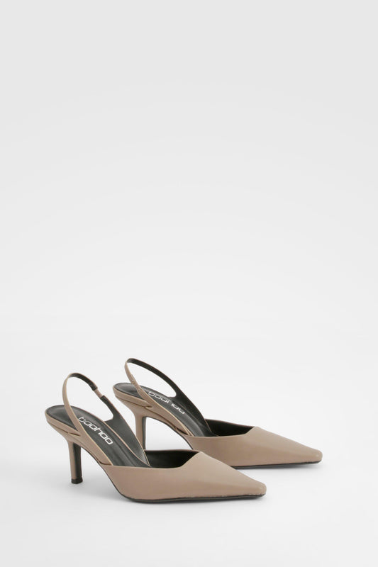 Boohoo Low Stiletto Slingback Court Heels