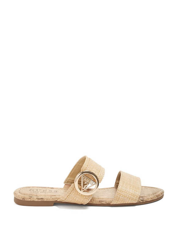 Guess  Lower Woven Double Band Slides  Color: light natural