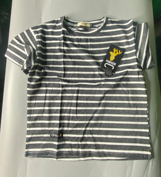 Tots & Togs Black and White Striped Top