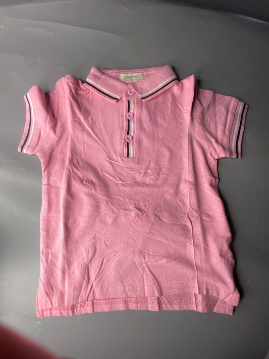 Tots & Togs Yayami Pink Short Sleeve Polo - Pink