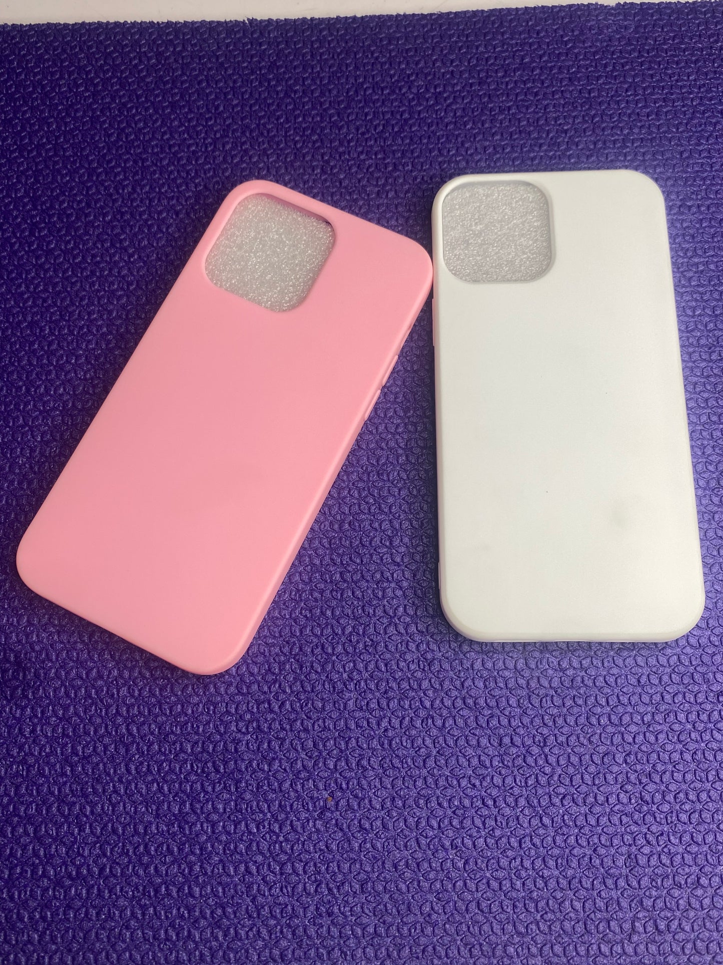 Ceedex  2Pc Plain Phone Case Compatible  For IPhone - White& Pink