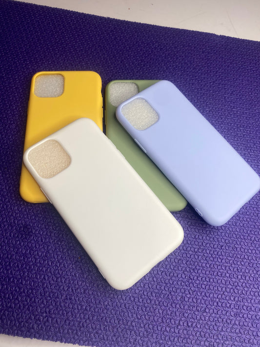 Ceedex 4Pc Plain Phone Case For IPhone -  Light Blue ,Green, White& Yellow