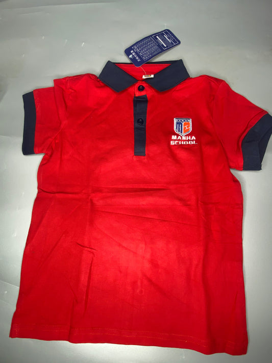 Tots & Togs Manha Short Sleeve Polo Shirt - Red